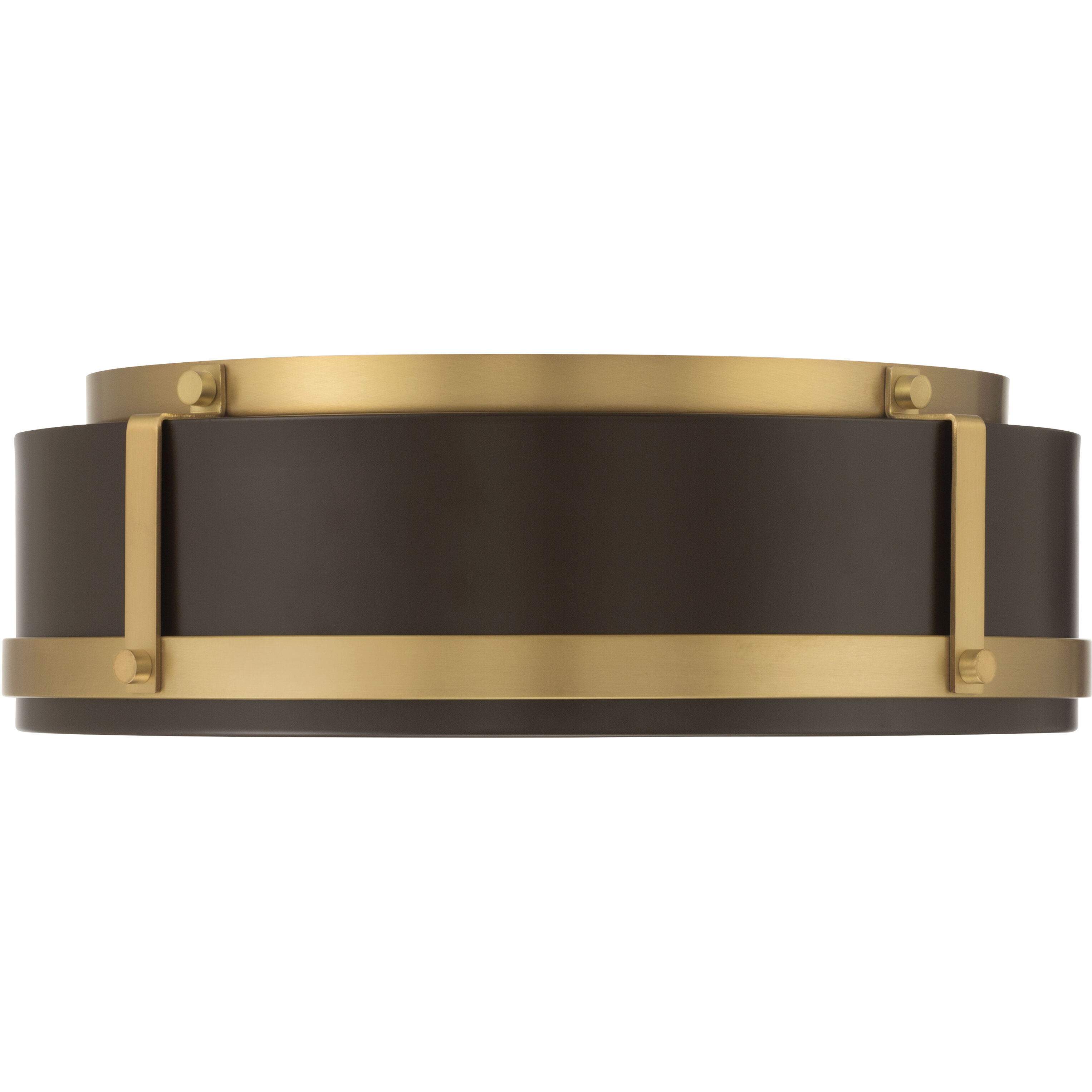 Lynca LED 13.75 inch Legacy Brass and Dark Bronze Flush Mount Ceiling Light