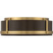 Lynca LED 13.75 inch Legacy Brass and Dark Bronze Flush Mount Ceiling Light
