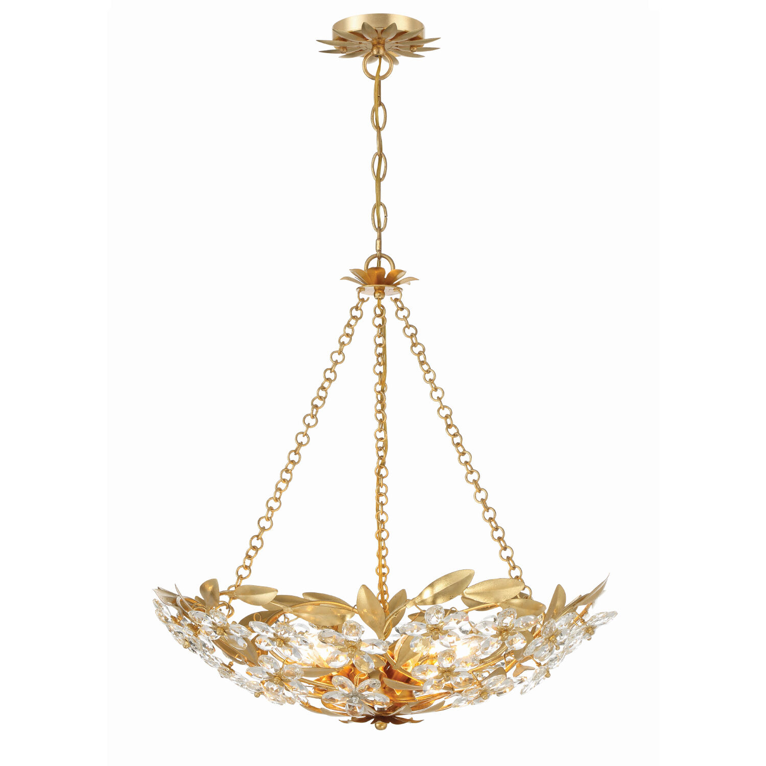 Marselle 6 Light 24 inch Antique Gold Chandelier Ceiling Light