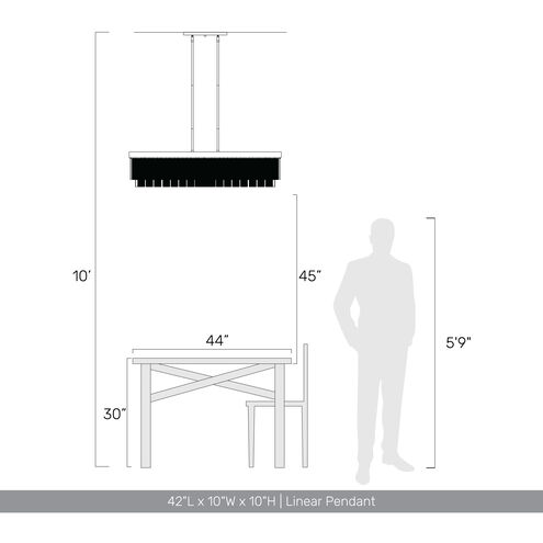 Ciara Linear Pendant Ceiling Light in White Gold
