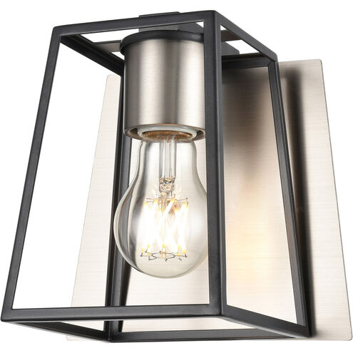 Cape Breton 1 Light Buffed Nickel and Graphite Sconce Wall Light
