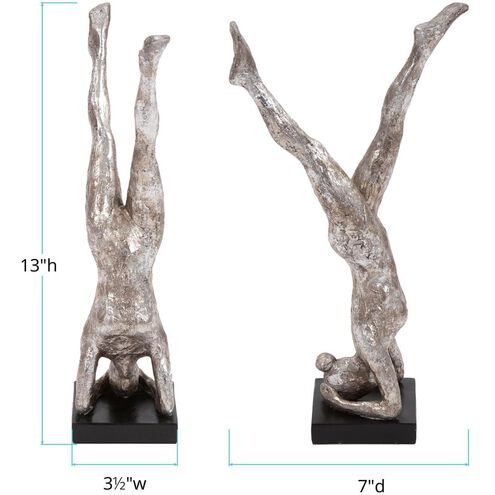 Yoga Pose Silver Figure, Forearm Stand