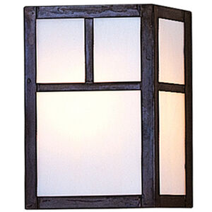 Mission 1 Light 5 inch Pewter Wall Mount Wall Light in White Opalescent