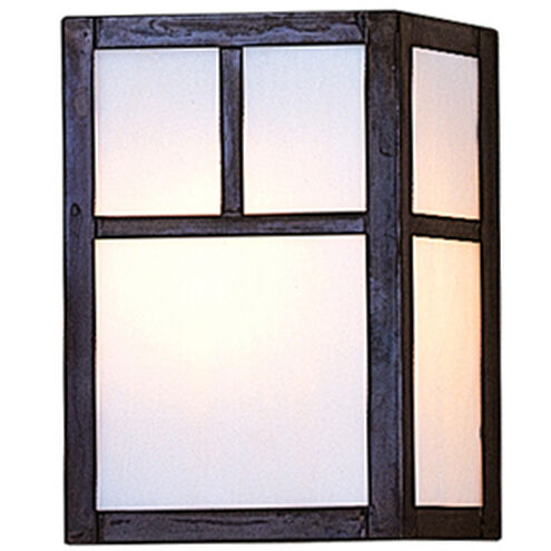 Mission 1 Light 5.12 inch Antique Brass Wall Mount Wall Light in White Opalescent, Empty