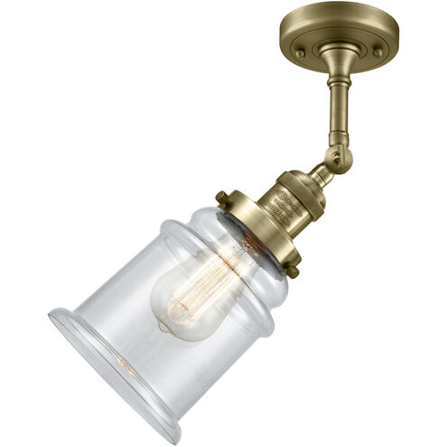 Franklin Restoration Canton 1 Light 7 inch Antique Brass Sconce Wall Light in Incandescent, Clear Glass, Franklin Restoration