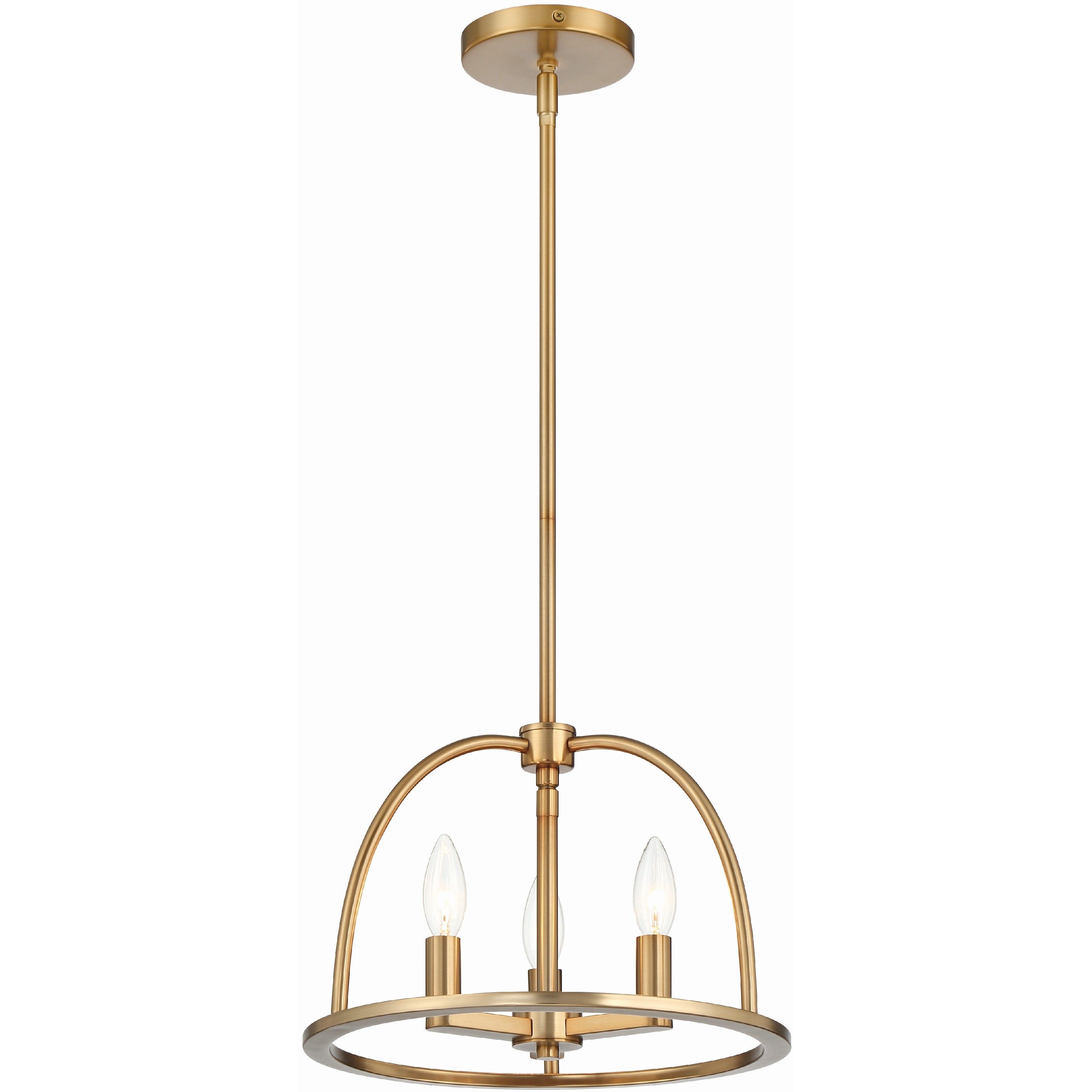 Abbott 3 Light 13.75 inch Vibrant Gold Mini Chandelier Ceiling Light
