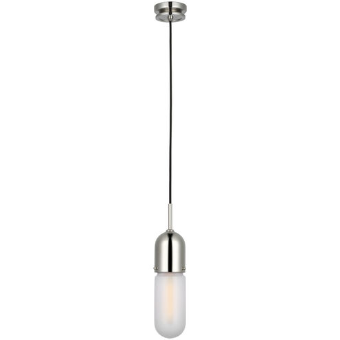Thomas O'Brien Junio LED 4 inch Polished Nickel Pendant Ceiling Light in Frosted Glass