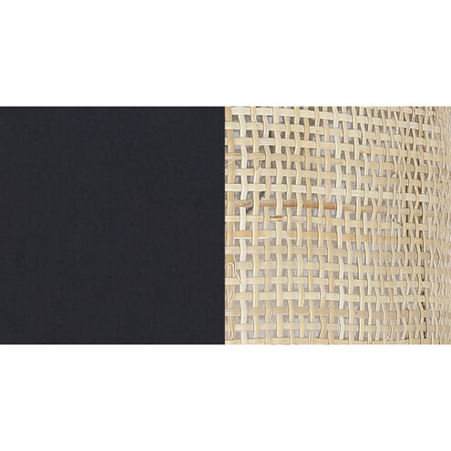 Bellamy 3 Light 19 inch Black Flush Mount Ceiling Light in Natural Rattan