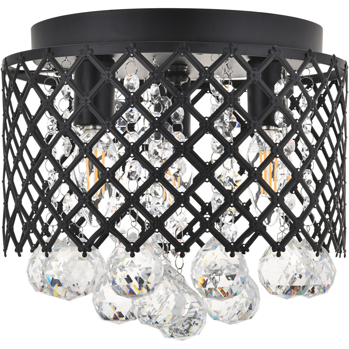 Tully 3 Light 10 inch Matte Black Flush Mount Ceiling Light