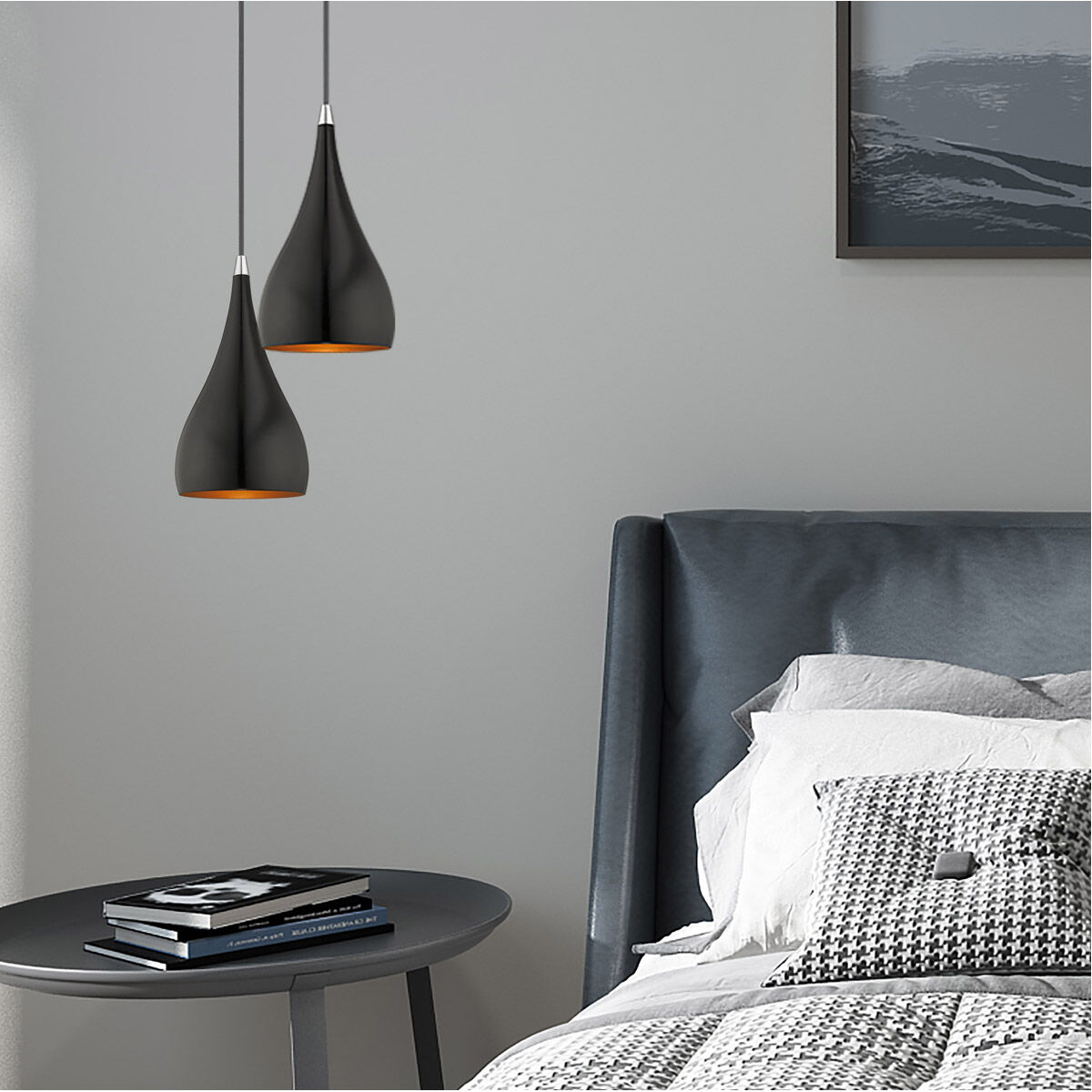 Allison 1 Light 6.25 inch Shiny Black Mini Pendant Ceiling Light