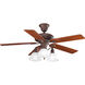 AirPro 52 inch Cobblestone Ceiling Fan in Rosewood/Honey Pine