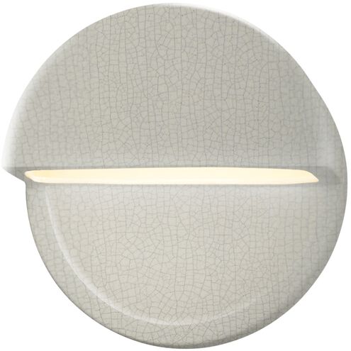Ambiance LED 8 inch White Crackle ADA Wall Sconce Wall Light, Closed Top Fixture, Dome