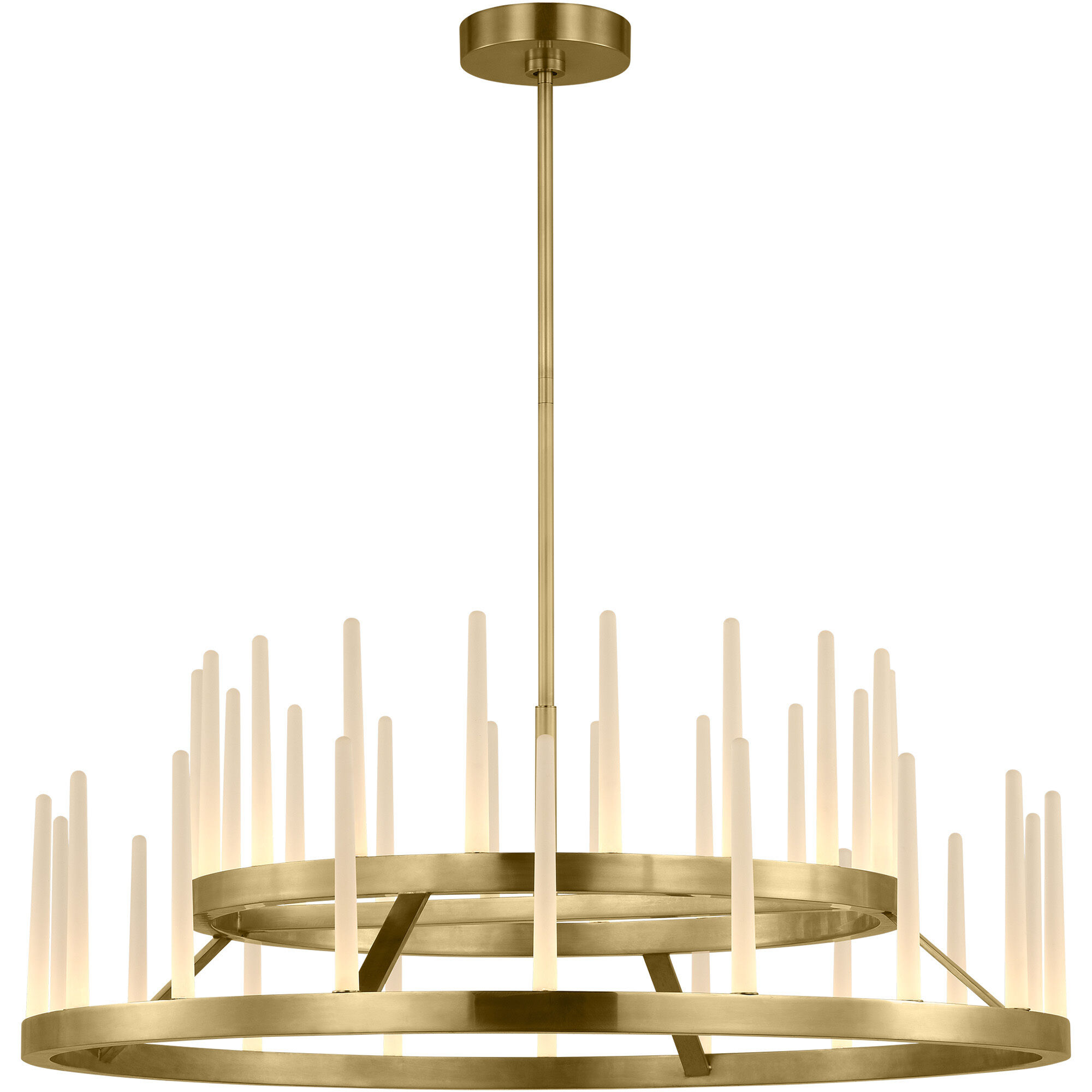 Sean Lavin Sagrada LED 36 inch Hand-Rubbed Antique Brass Two-Tier Chandelier Ceiling Light