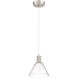 Port Nine LED 8 inch Brushed Steel Pendant Ceiling Light in Clear