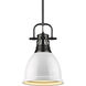 Yep Duncan 1 Light 8.88 inch Matte Black Pendant Ceiling Light in White, Small
