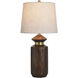 Jean 29 inch 100 watt Mahogany and Gold and Light Oatmeal Table Lamp Portable Light