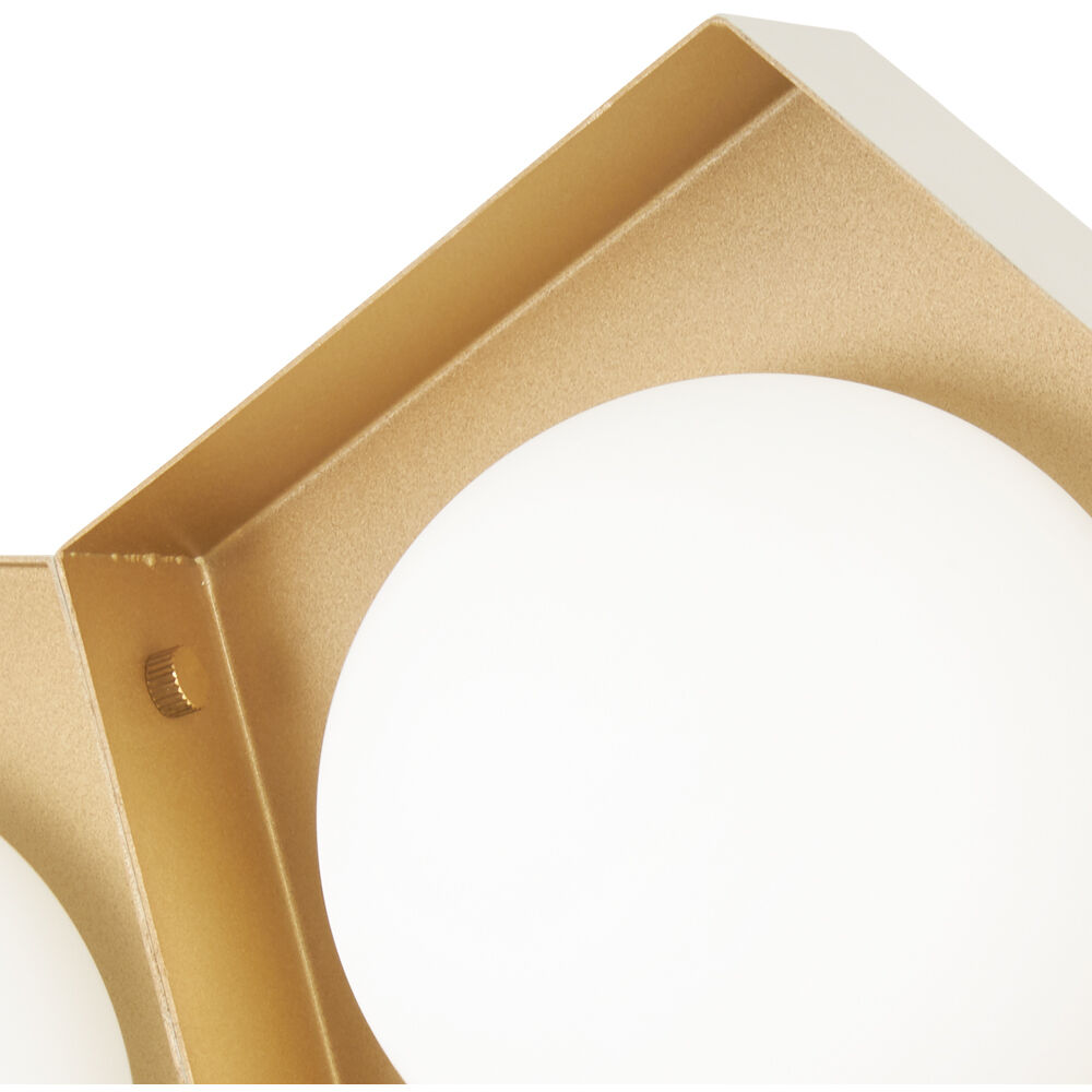 Five-O LED 26.25 inch Textured White W/Gold Leaf Bath Light Wall Light