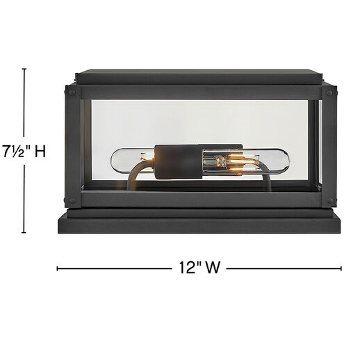 Estate Series Max 2 Light 12 inch Black Outdoor Pier Mount