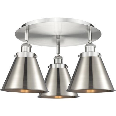 Ballston Urban 3 Light 19.75 inch Satin Nickel Flush Mount Ceiling Light in Brushed Satin Nickel