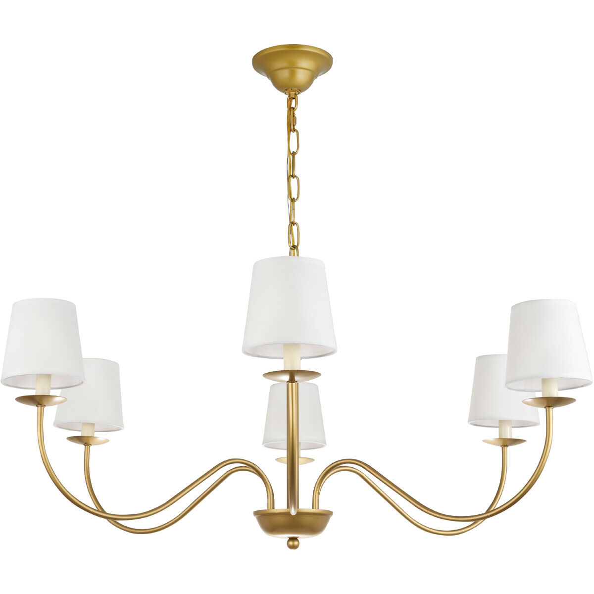 Eclipse 6 Light 37 inch Brass Chandelier Ceiling Light