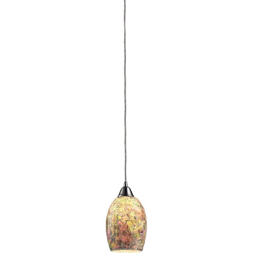 Avalon 1 Light 5 inch Satin Nickel with Multicolor Mini Pendant Ceiling Light in Incandescent