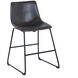 Clayton 34.1 inch Slate Gray and Black Powder Coated Counter Stool