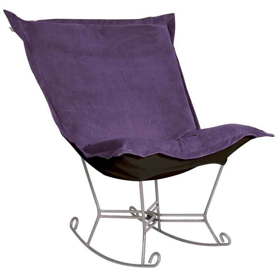 Puff Titanium Frame with Bella Eggplant Scroll Rocker with Cover