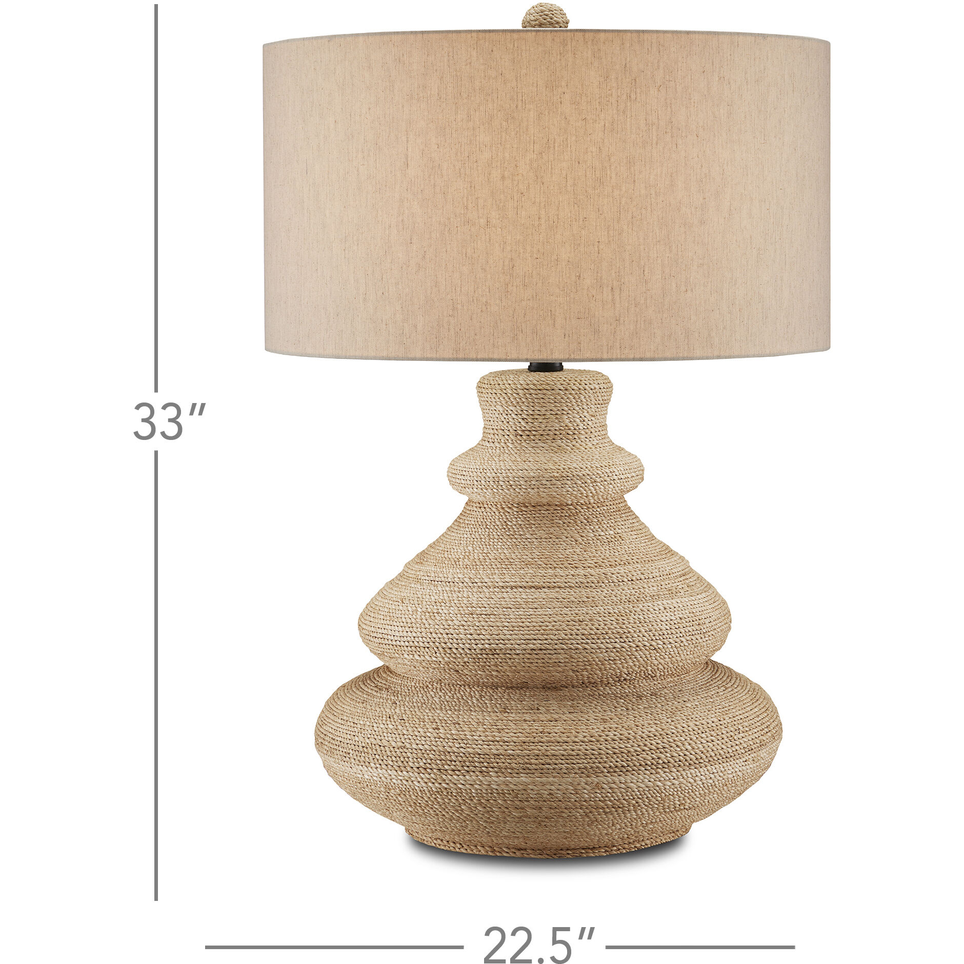 Jaru 33 inch 150 watt Natural Table Lamp Portable Light