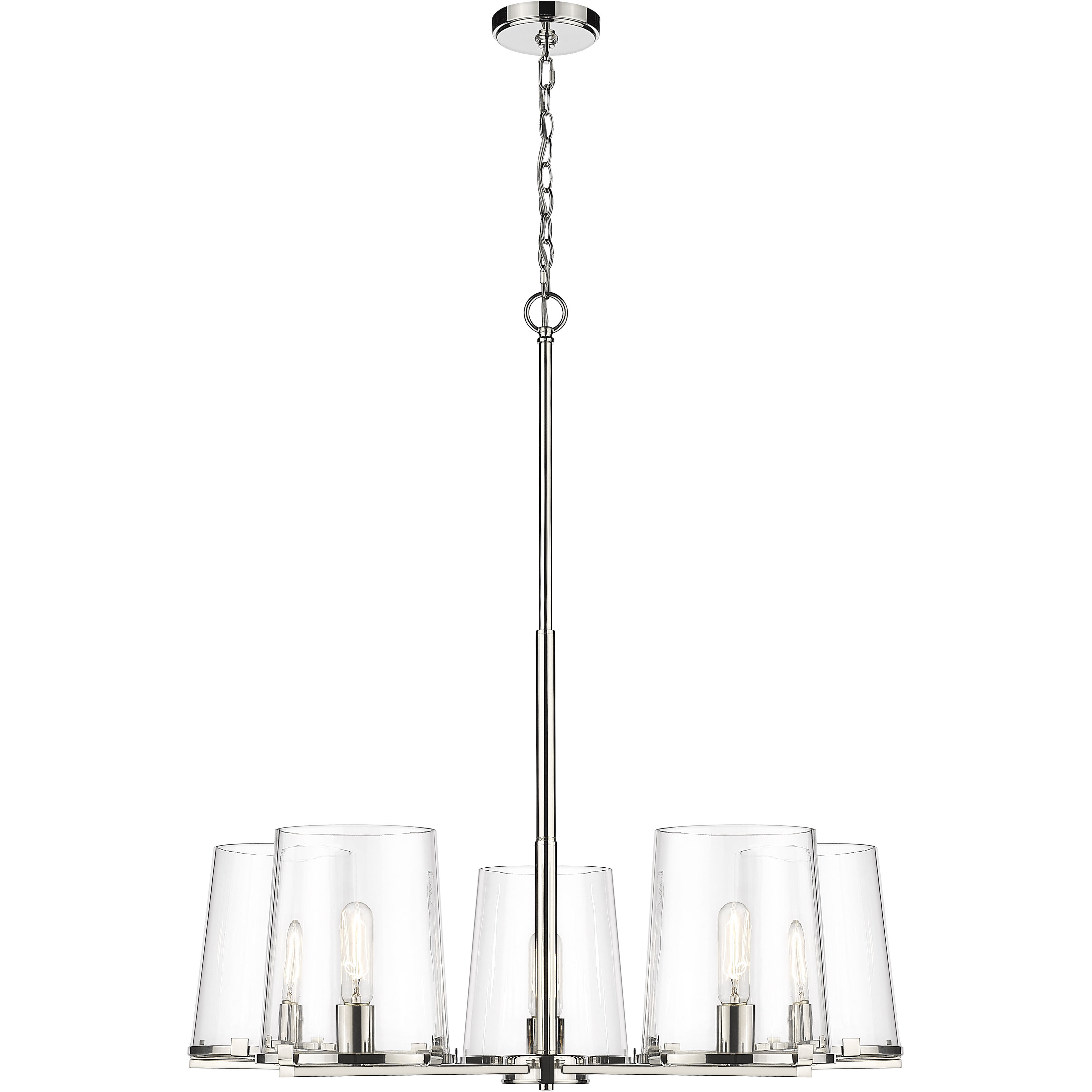 Callista 5 Light 33 inch Polished Nickel Chandelier Ceiling Light