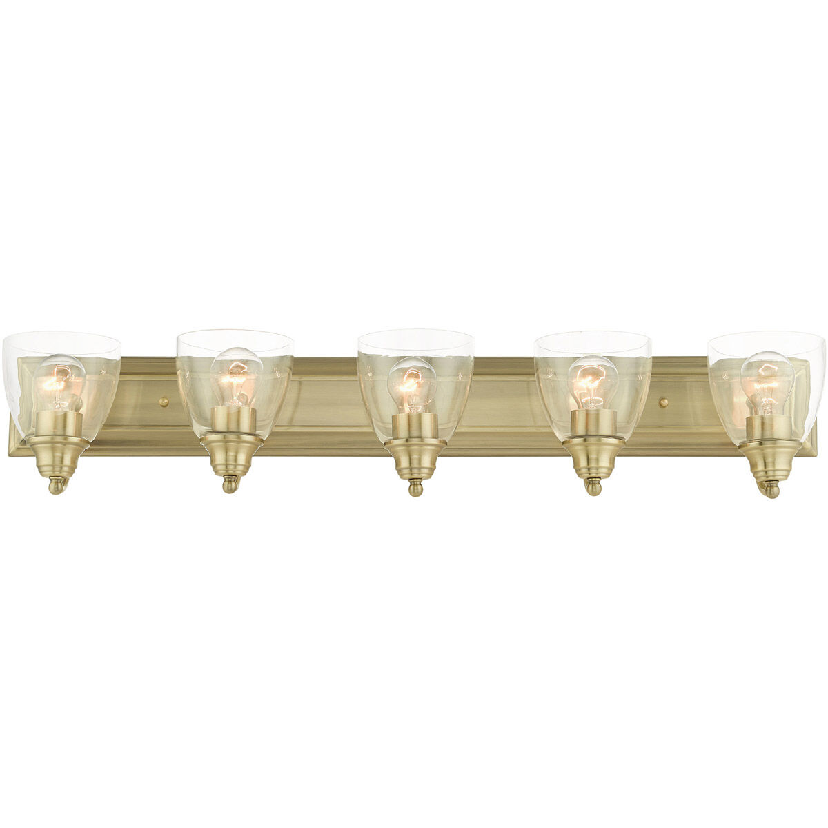 Birmingham 5 Light 36 inch Antique Brass Vanity Sconce Wall Light