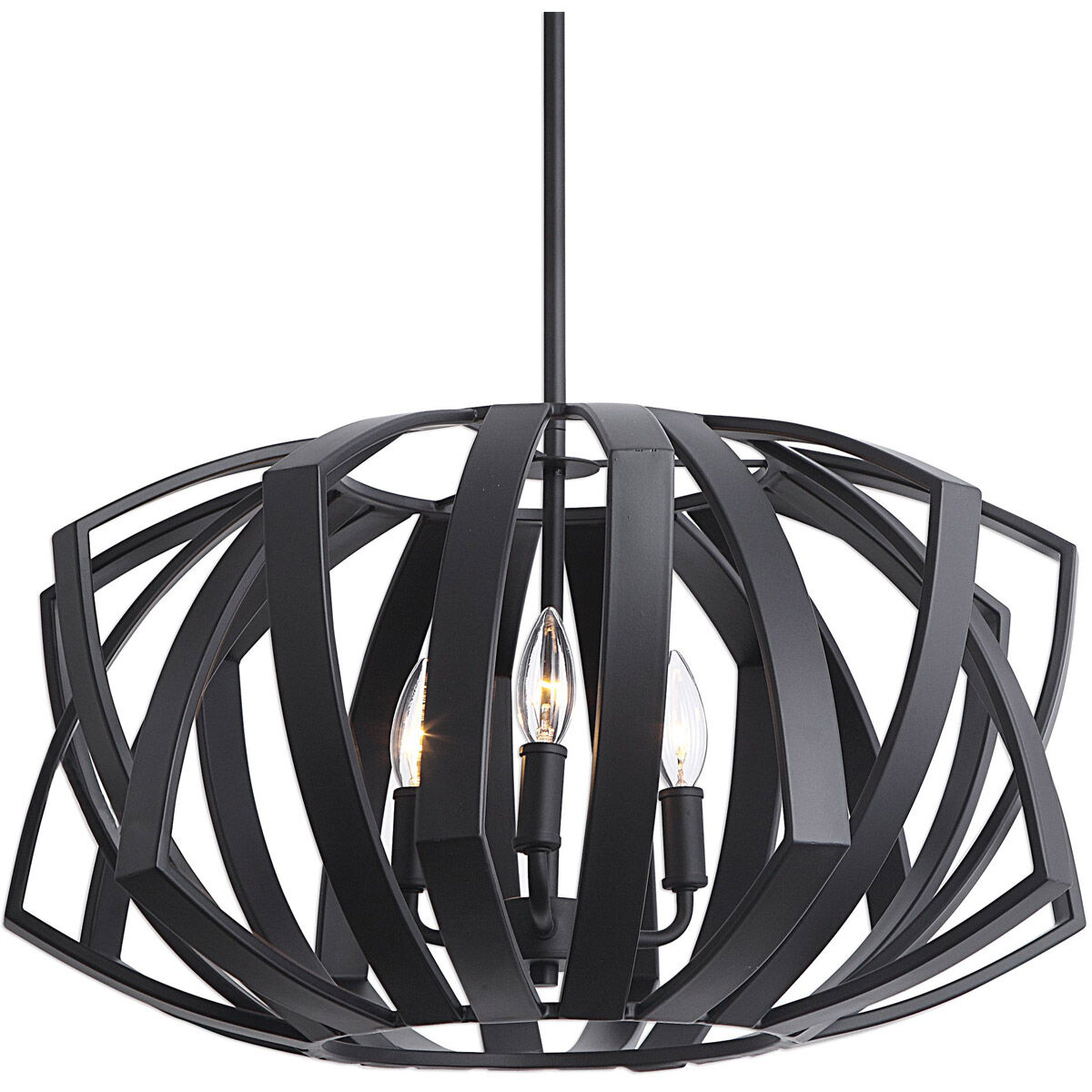 Thales 3 Light 22 inch Matte Black Pendant Ceiling Light