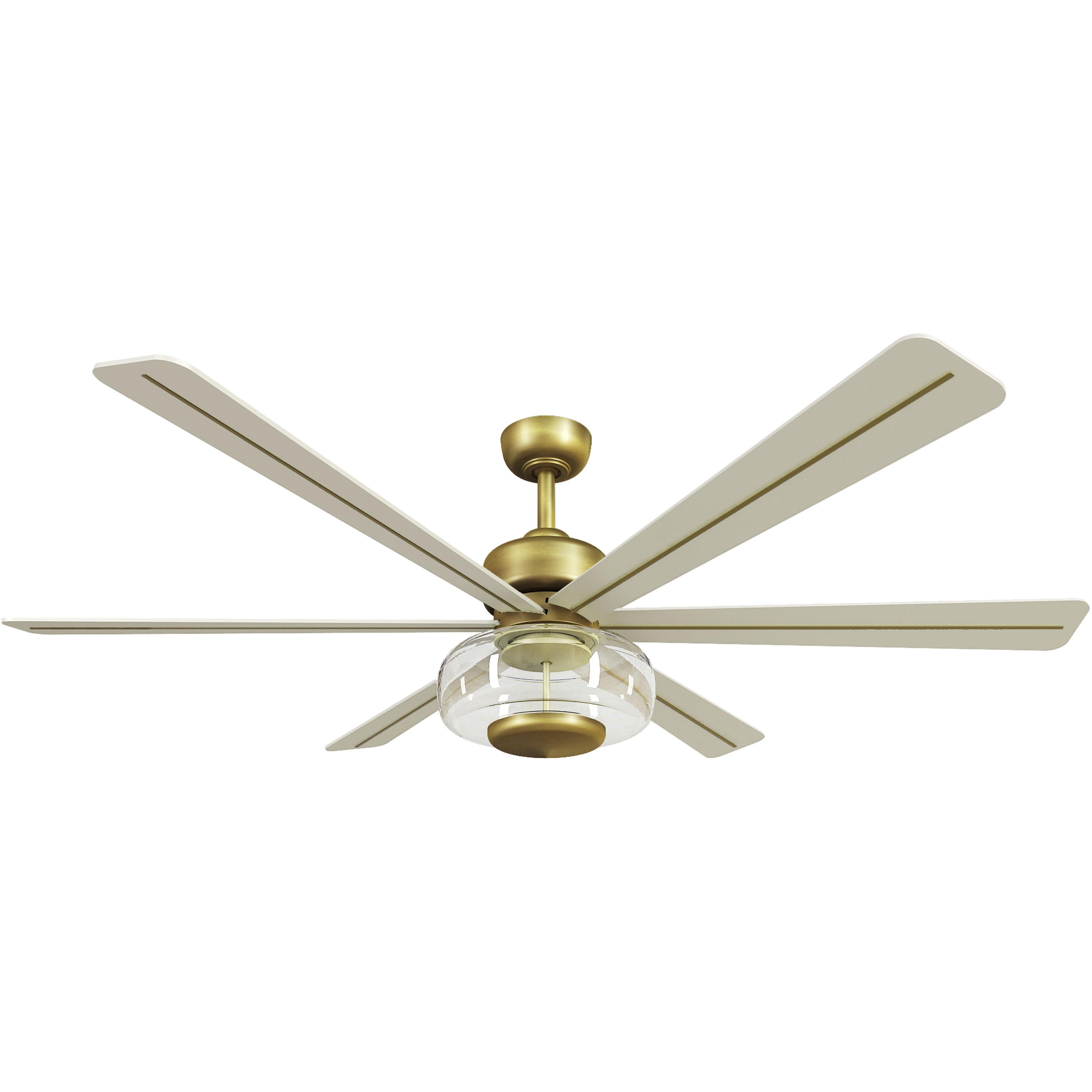 Ligero 60 inch Heritage Brass with Alabaster White Blades Smart Ceiling Fan