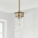 Mason 1 Light 5 inch Aged Brass Semi-Flush Mount Ceiling Light, Convertible Dual Mount