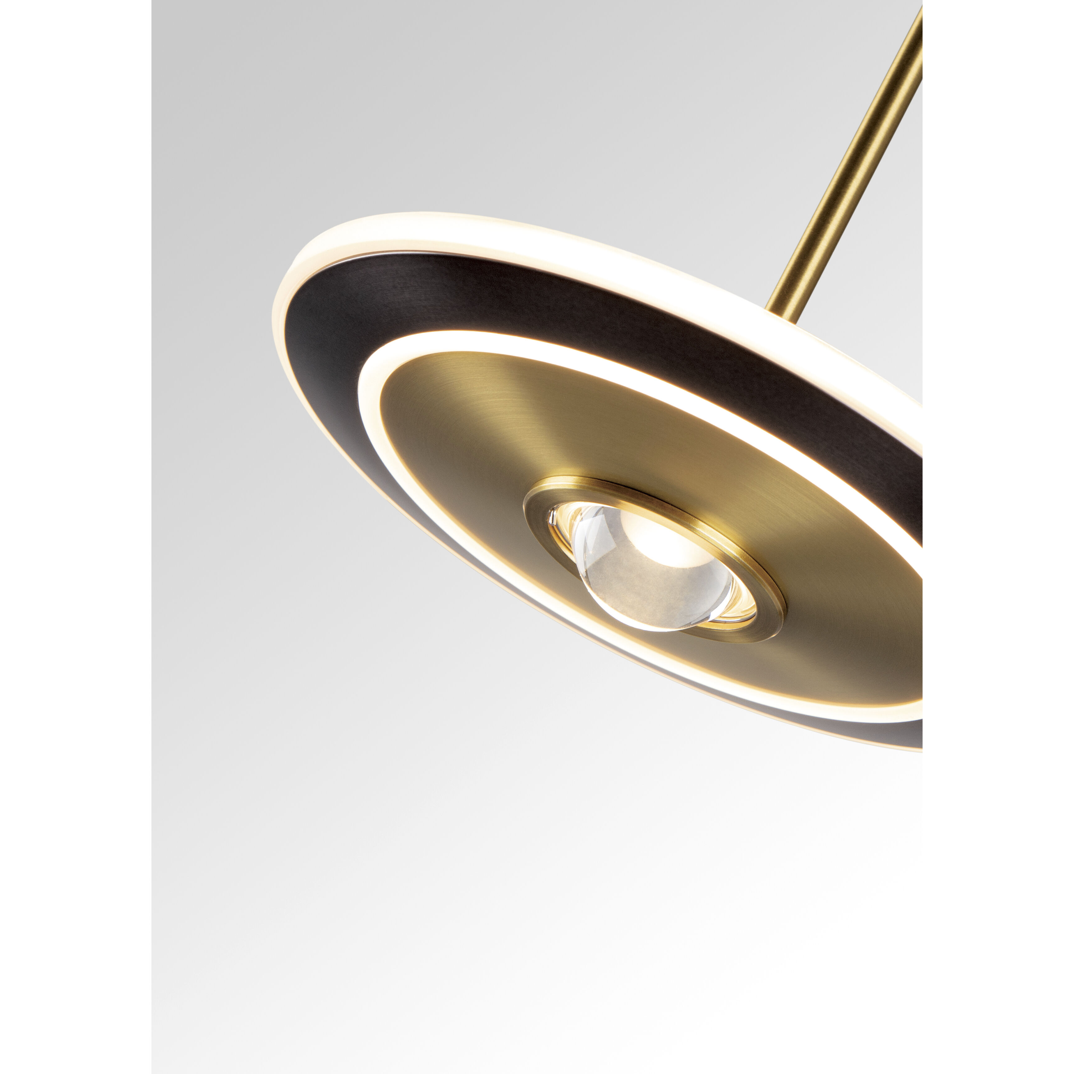 Uranas LED 7.9 inch Satin Dark Gray and Antique Brass Pendant Ceiling Light