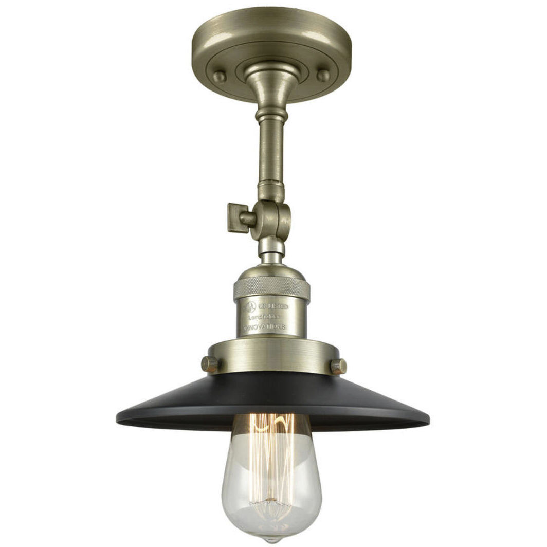 Franklin Restoration Railroad 1 Light 8 inch Antique Brass Sconce Wall Light in Incandescent, Matte Black, Franklin Restoration