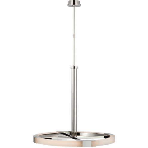 Kelly Wearstler Covet LED 36 inch Polished Nickel and Alabaster Ring Chandelier Ceiling Light, Large