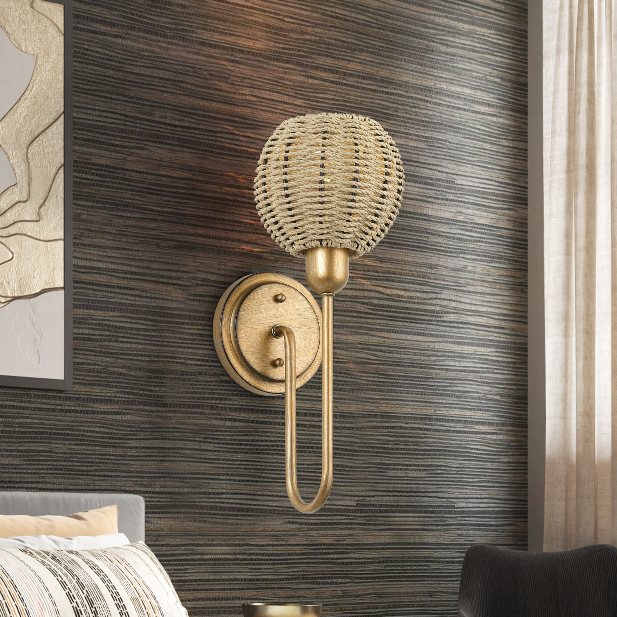 Summervine Wall Sconce Wall Light in Antique Gold Leaf, Single