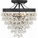 Calypso 3 Light 13 inch Matte Black Semi Flush Ceiling Light