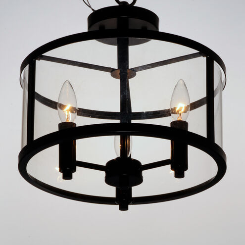 Sentinel 3 Light 13 inch Black Semi-Flush Mount Ceiling Light