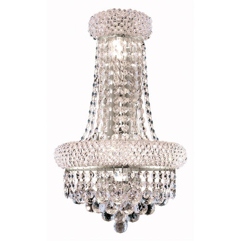 Primo 4 Light 12 inch Silver and Clear Mirror Wall Sconce Wall Light in Royal Cut