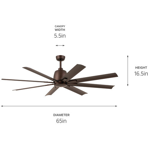 Breda 65 inch Satin Natural Bronze Ceiling Fan