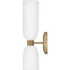 Lisa McDennon Tallulah LED 5.5 inch Lacquered Brass Bath Light Wall Light in 3000K, Etched Opal, 5W, Two Light, Sconce