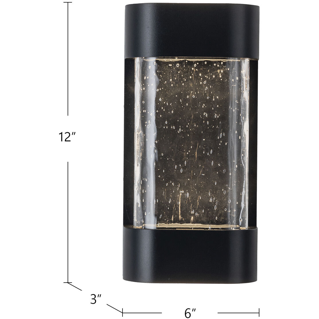 Moondew LED 12 inch Black Exterior Wall Sconce