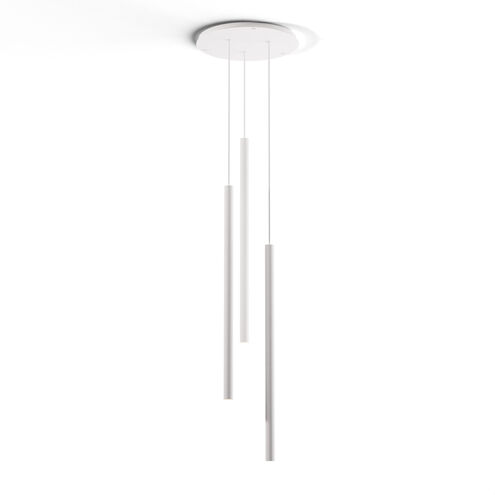 Combi LED 18 inch Matte White Pendant Ceiling Light, Suspension / Flush Mount 2-in-1
