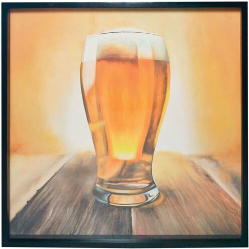 Pint Yellow with Gloss Black Framed Wall Art