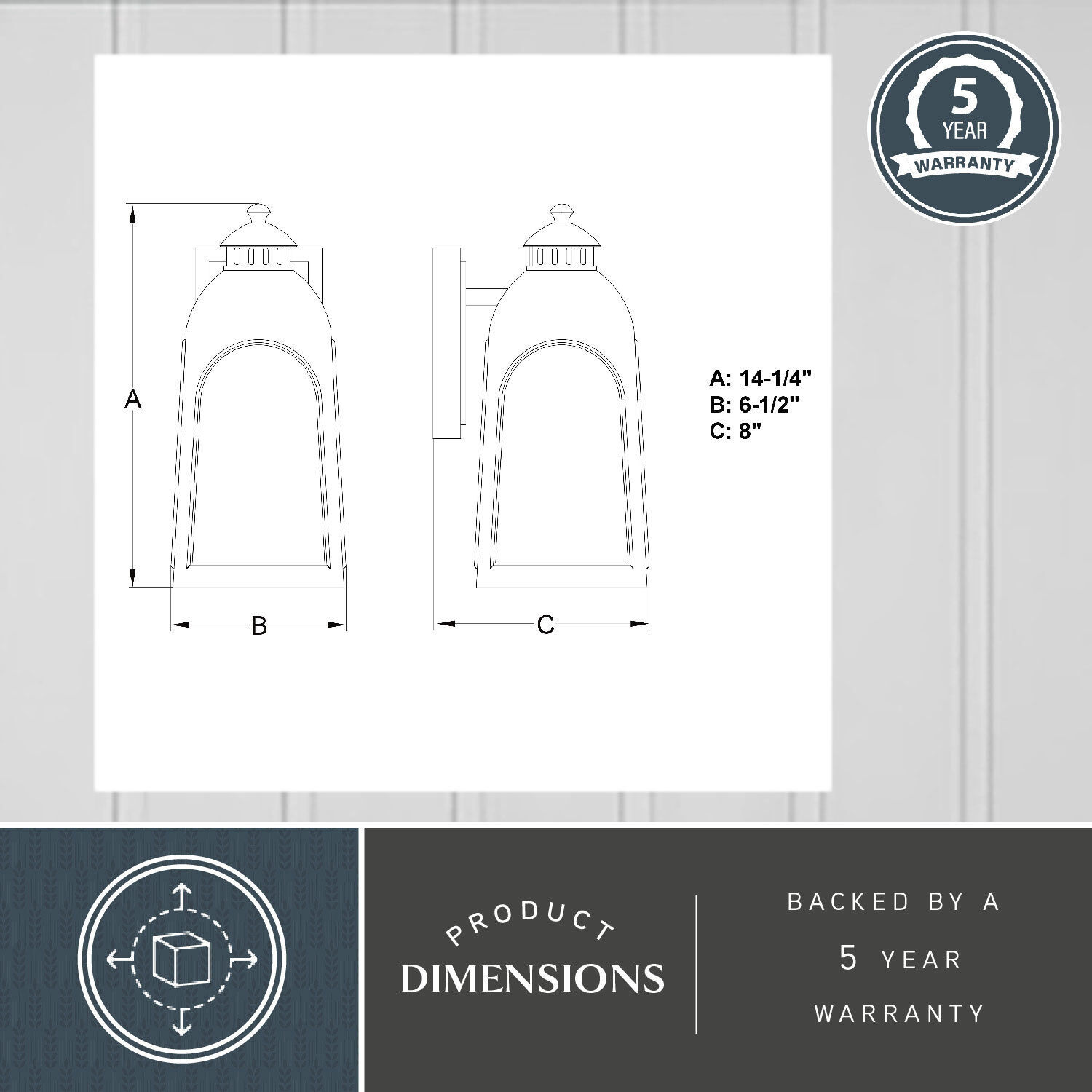 Pilsen LED 14.25 inch Brushed Charcoal Outdoor Wall