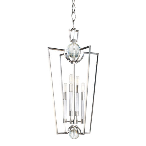 Waterloo 4 Light 17.25 inch Polished Nickel Hanging Lantern Ceiling Light