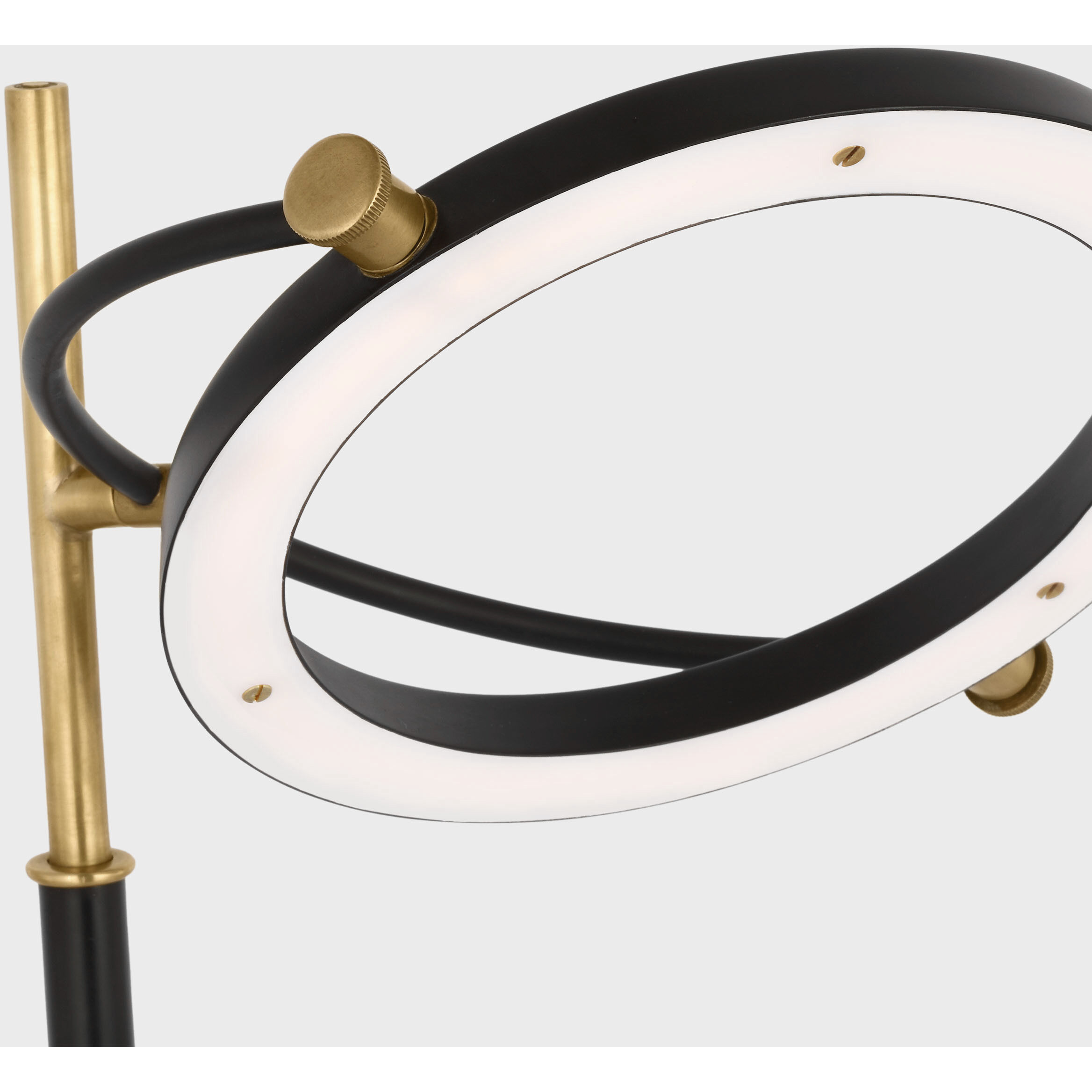 Ian K. Fowler Mistral 21 inch 10.00 watt Hand-Rubbed Antique Brass and Matte Black Ring Lamp Portable Light, Medium