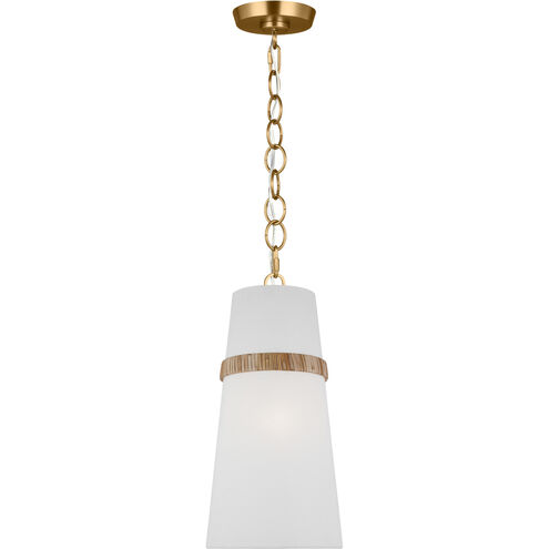 AH by Alexa Hampton Cordtlandt 1 Light 8.13 inch Burnished Brass with Rattan Pendant Ceiling Light