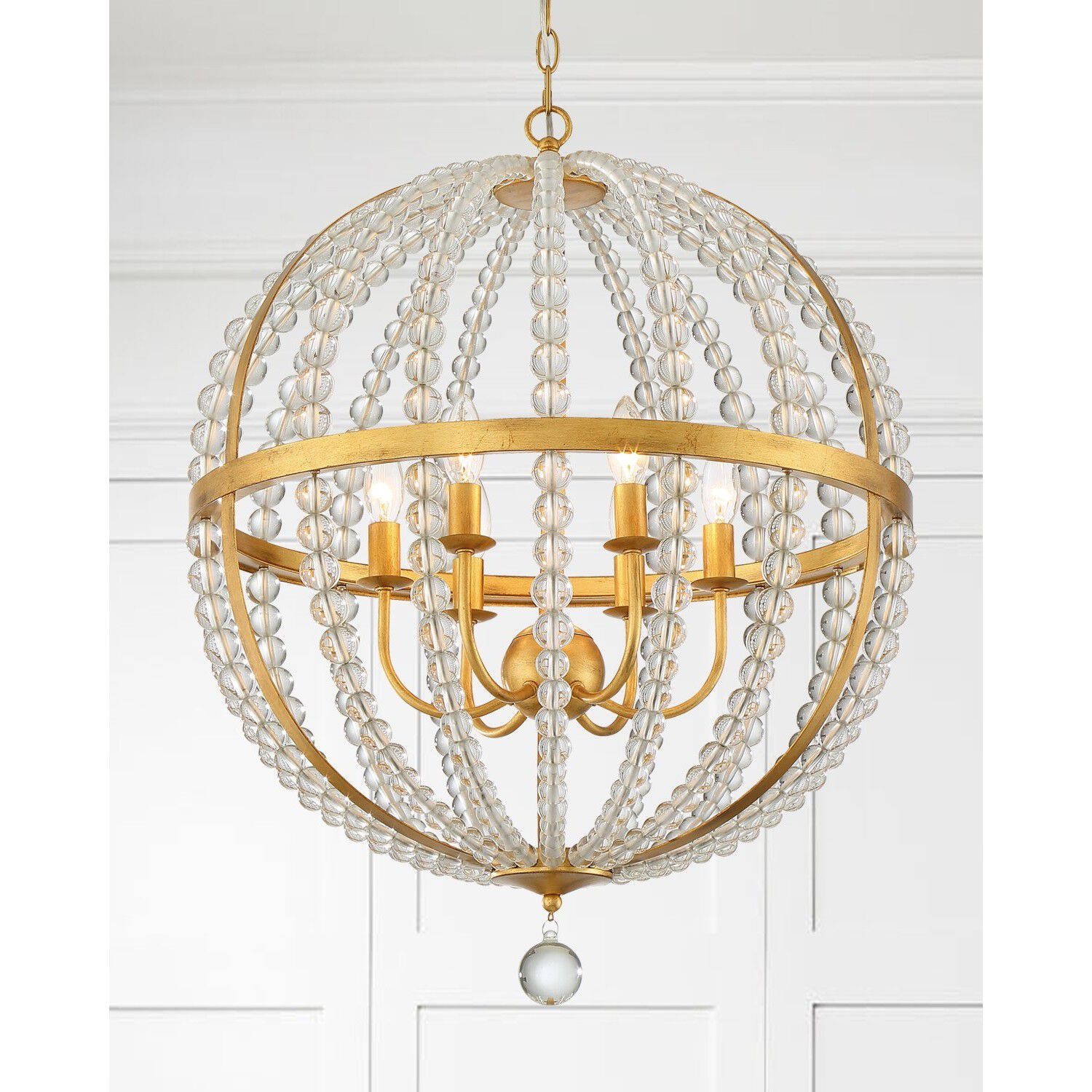 Roxy 6 Light 22 inch Antique Gold Chandelier Ceiling Light